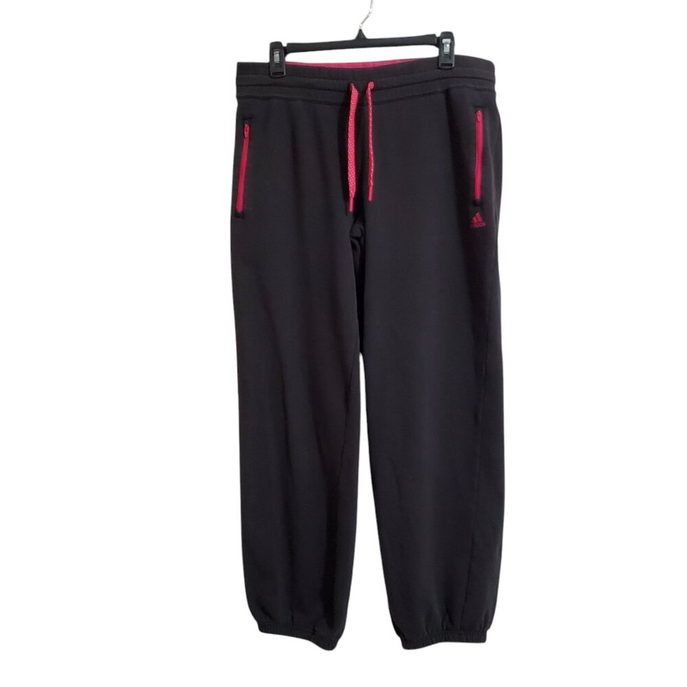 Adidas Women’s Black Drawstring Waisted Workout / Lounging / Sweat Pants Size M